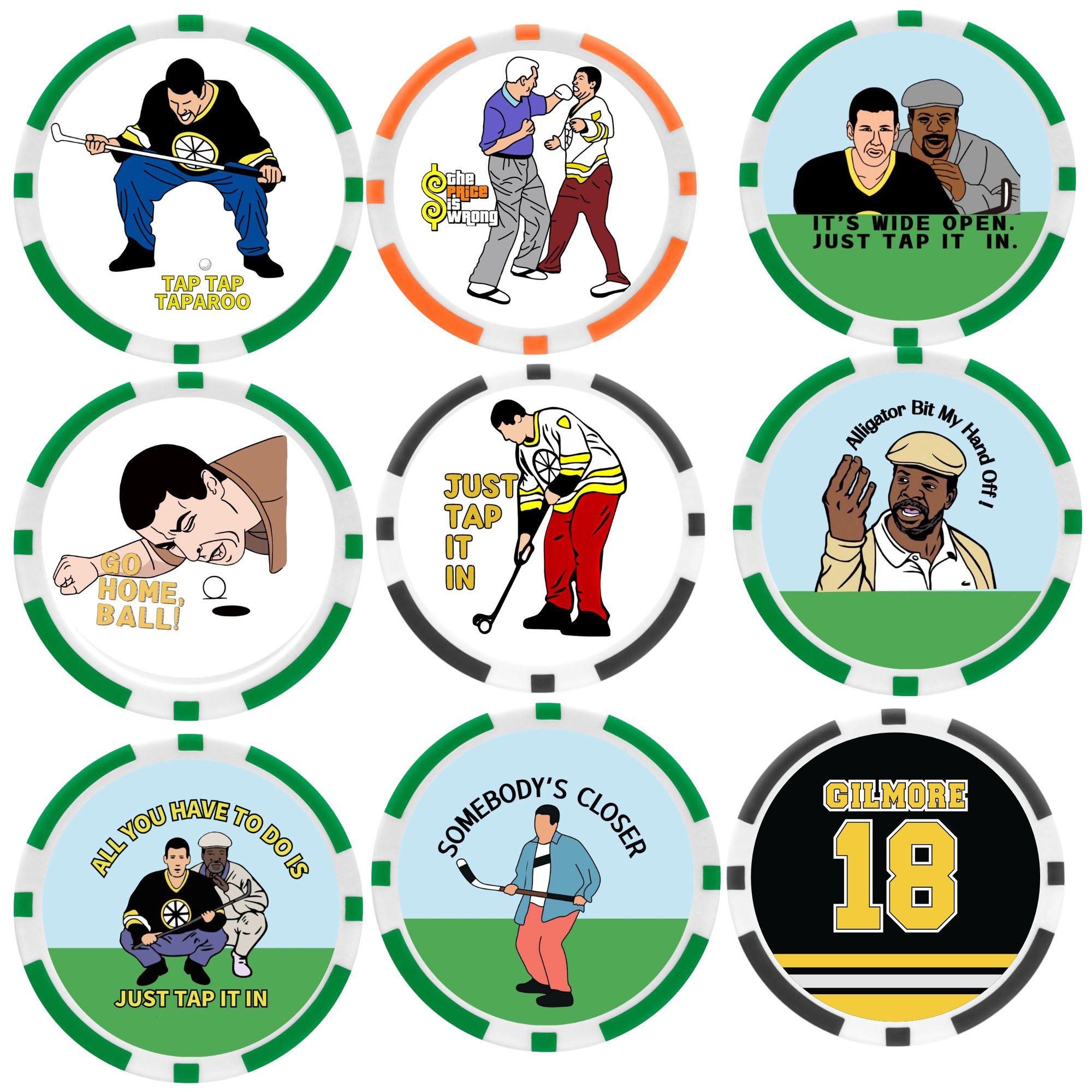 Ball Marker Set - 9 counts EA ABS Golf Poker