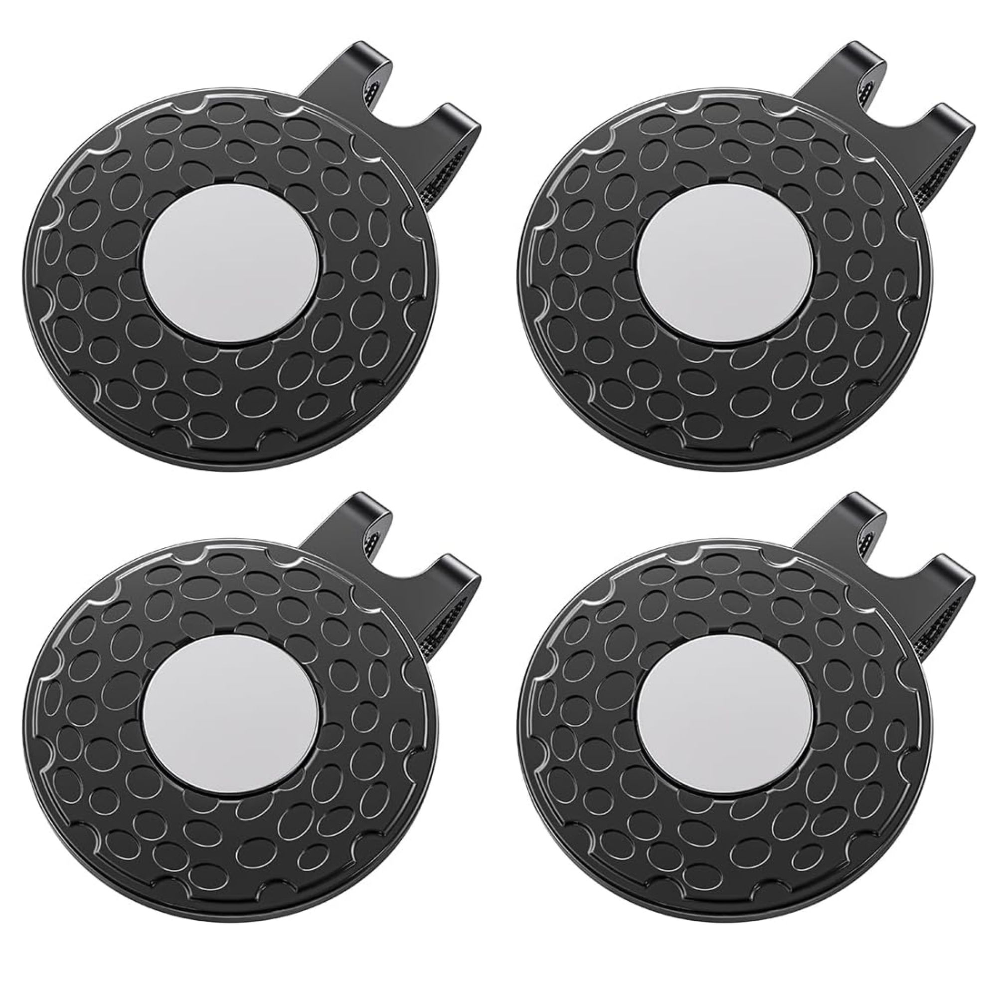 Ball Marker Set - 4-pack Golf Cap Clips - Zinc