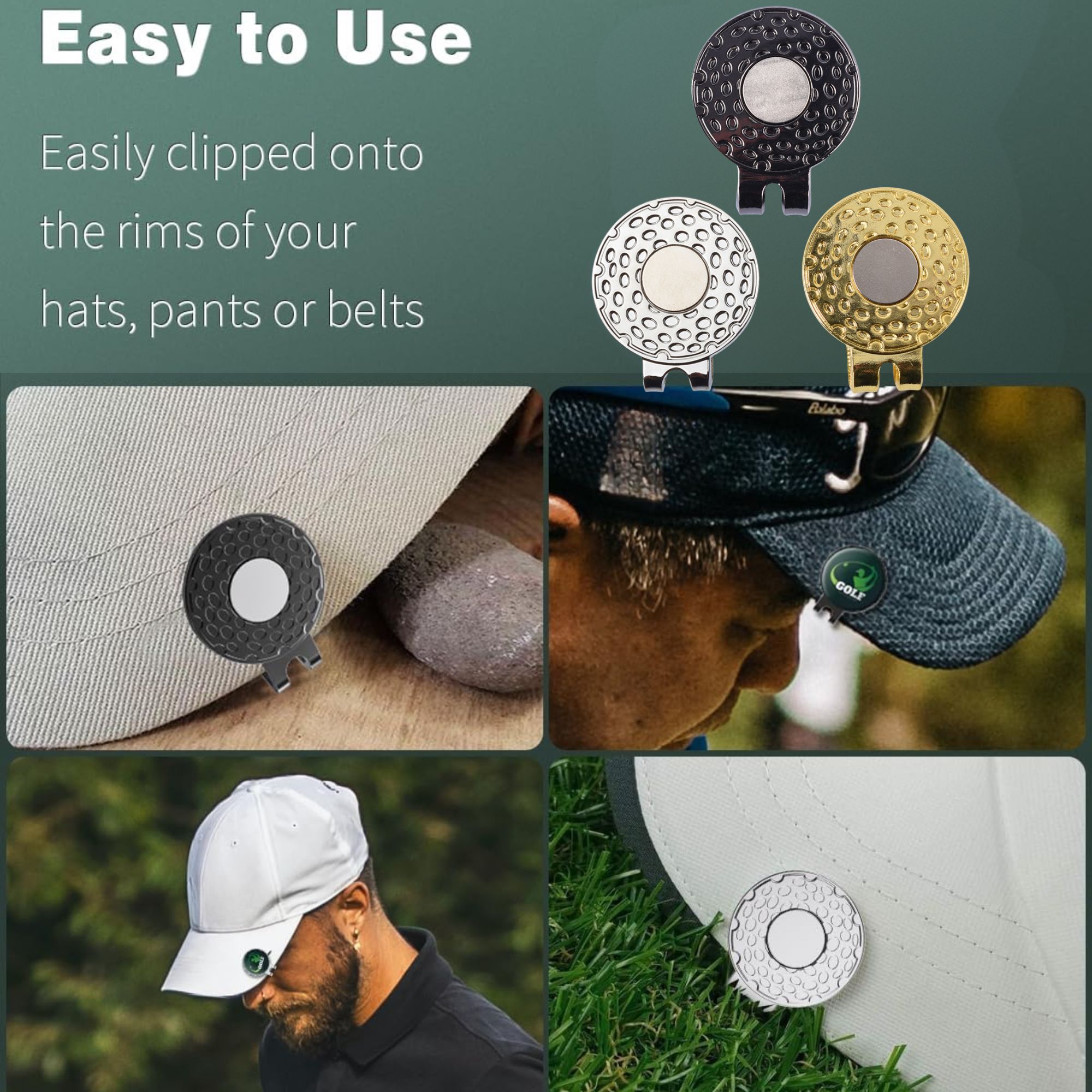 4-pack Golf Cap Clips - Zinc A - Ball Marker Set recension och pris